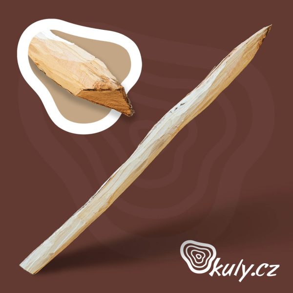 Dubový kůl štípaný - v přírodním tvaru, odkorněný, se špicí - Obrázek 1