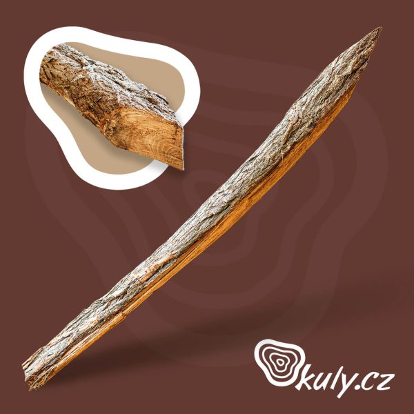 Akátový kůl - štípaný, neodkorněný, v přírodním tvaru, se špicí - Obrázek 1